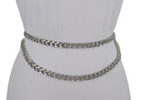 Thick Metal Chain Link Side Wave Detail Belt